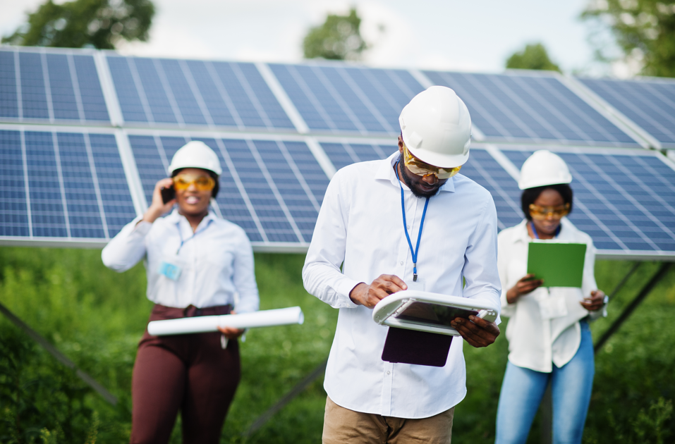Solar panels with AI visualization